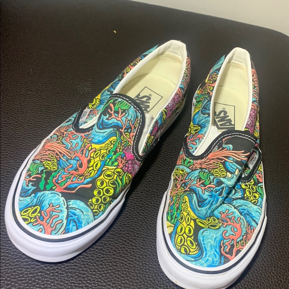 Vans Multicolor Ocean-Themed Slip-Ons